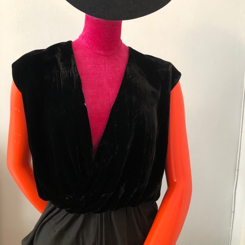 JUMPSUIT pants - Half black velvet/black chiffon💥